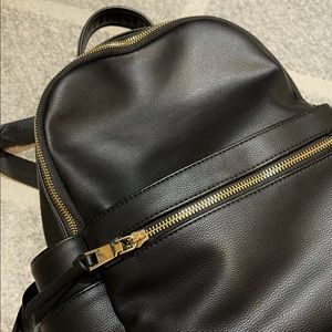 Leather Black Backpack